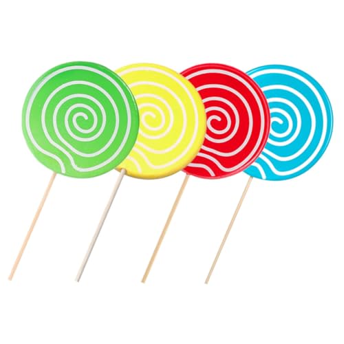 Cabilock 4 Stücke Große Gefälschte Lollipop Modell Lutscher Prop Für Hochzeit Foto Prop Dekorative Candy Ornament von Cabilock