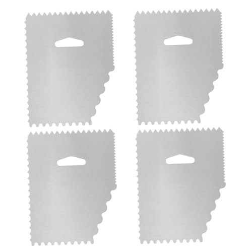 Cabilock 4 Stück Teiliges Aluminium Kuchen-schaber Set mit Innovativem Rillen-Design Langlebig Vielseitig für Glatte Oberflächen und Verschiedene Tortengrößen für Backzubehör Tortenspachtel von Cabilock