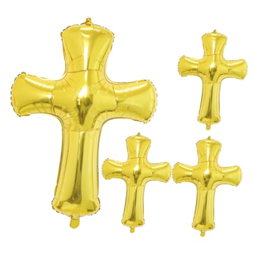 Cabilock 4 Stück Teiliges Folienballons Kreuz Gold Baptismus Dekoration für Taufe Babyparty und Erstkommunion Wiederverwendbar Einfach Aufzublasen Vielseitig Einsetzbar für Wand und Cabilock 4 Stück Teiliges Folienballons Kreuz Gold Baptismus Dekoration für Taufe Babyparty und Erstkommunion Wiederverwendbar Einfach Aufzublasen Vielseitig Einsetzbar für Wand und von Cabilock