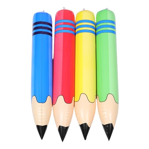 Cabilock 4 Stück Teiliges Große Aufblasbare Bleistift-deko PVC Abschluss Schulanfangsfeiern Bunte Schreibstift-attrappen für Klassenzimmer und Partyspaß von Cabilock