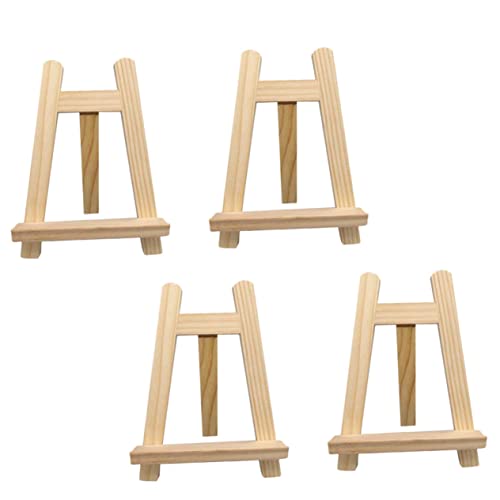 Cabilock 4 Stück Teiliges Mini Holz Staffelei Vielseitiger Bilderhalter und Fotoständer aus Massivem Holz Glatte Oberfläche für Kunstwerke Fotos und Kleine Gemälde zu Hause Büro von Cabilock