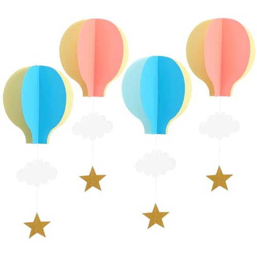 Cabilock 4 Stück Teiliges Papier Heißluftballon Wolken Hängedeko Kindergarten Fensterdeko Wiederverwendbar für Babyzimmer Kinderzimmer Babyparty Hochzeit und Festtagsfeiern Cabilock 4 Stück Teiliges Papier Heißluftballon Wolken Hängedeko Kindergarten Fensterdeko Wiederverwendbar für Babyzimmer Kinderzimmer Babyparty Hochzeit und Festtagsfeiern von Cabilock