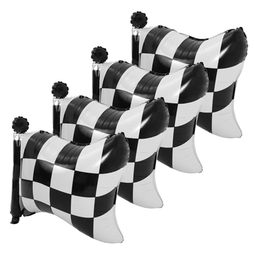 Cabilock 4 Stück Teiliges Rennflaggen Folienballon Kreative Party Deko mit Schwarz Weiß Kariertem Design für Kindergeburtstag Motorsport Fans Langlebige und Auffällige Rennflaggen Cabilock 4 Stück Teiliges Rennflaggen Folienballon Kreative Party Deko mit Schwarz Weiß Kariertem Design für Kindergeburtstag Motorsport Fans Langlebige und Auffällige Rennflaggen von Cabilock