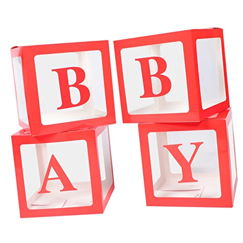 Cabilock 4 Stück Teiliges Transparente Ballonboxen mit Buchstaben für Babypartys Gender Reveal und Dekoration Kreative Requisiten für Festliche von Cabilock