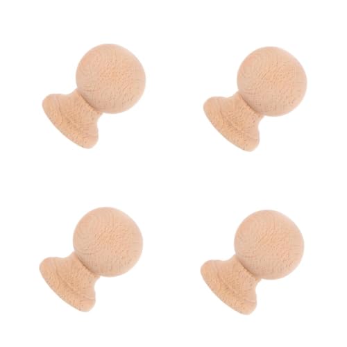 Cabilock 4 Stück Unbehandelte Treppen Holzknäufe Runde Dekorative Holz Finials für Möbel Klassische Stil Holzknopf Vielseitige Holzverzierung für Innenräume und Geschäftsräume von Cabilock