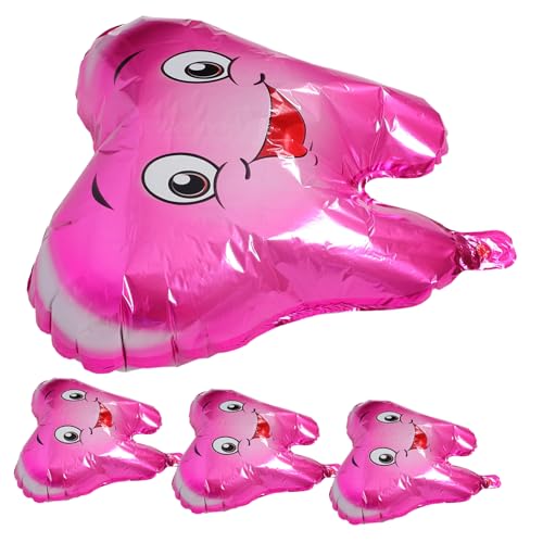 Cabilock 4 Stück Zahnballons aus Aluminiumfolie Babyparty Dekorationen Lustige Luftballons für Feiern Stilvolle Partydekorationen für Kindergeburtstage und Babypartys von Cabilock