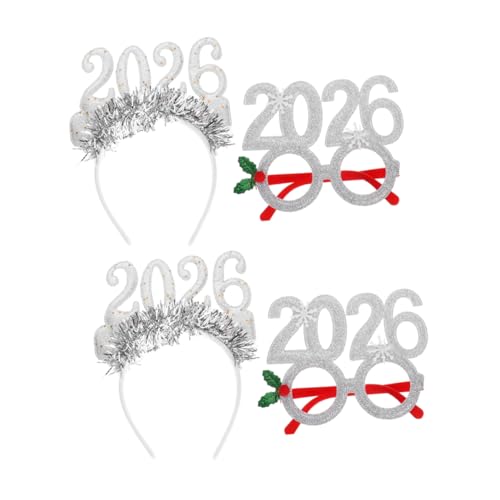 Cabilock 4 Stücke Teiliges Silvester Party Glitzernde Brillen und Haarreifen Leichtes Komfortables Design für Altersgruppen Auffälliges Zahlenmotiv für Weihnachts und Neujahrsfeiern Cabilock 4 Stücke Teiliges Silvester Party Glitzernde Brillen und Haarreifen Leichtes Komfortables Design für Altersgruppen Auffälliges Zahlenmotiv für Weihnachts und Neujahrsfeiern von Cabilock