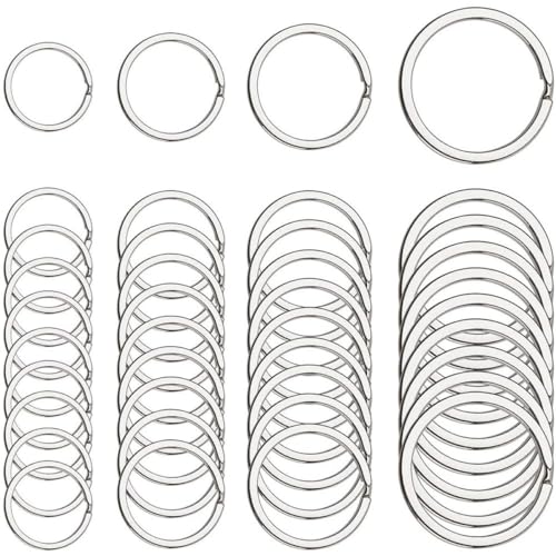 Cabilock 40 Stück Teiliges Schlüsselringe Schlüsselanhänger mit Flachring Robuste Schlüsselringe für Schlüssel Lanyards und Bastelarbeiten von Cabilock