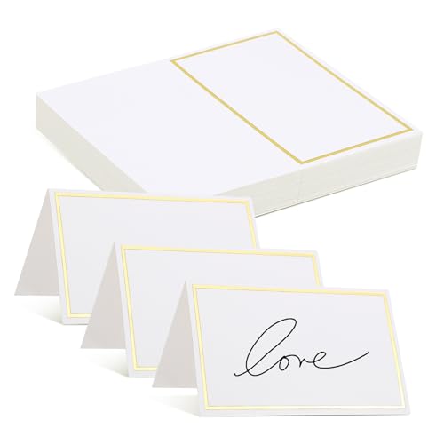 Cabilock 40 Stück Teiliges Tischkarten mit Goldgeprägtem Rand Blanko Platzkarten aus Hochwertigem Papier für Hochzeit Bankett Geburtstag Festliche Tischdekoration Beschreibbar Langlebig Cabilock 40 Stück Teiliges Tischkarten mit Goldgeprägtem Rand Blanko Platzkarten aus Hochwertigem Papier für Hochzeit Bankett Geburtstag Festliche Tischdekoration Beschreibbar Langlebig von Cabilock