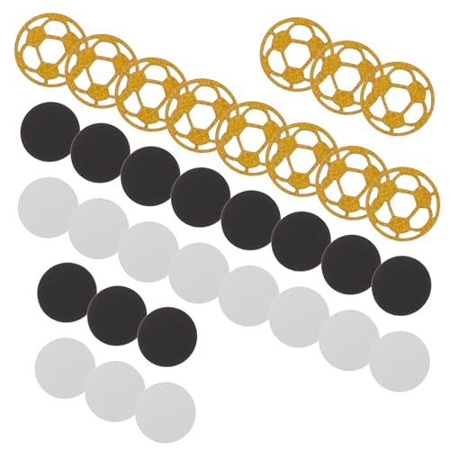 Cabilock 400 Stück Fußball Tischdeko Konfetti Gold Schwarz Fußball Party Supplies für Geburtstagsfeiern Sportevents Vielseitig Einsetzbar und Leicht zu Reinigen von Cabilock