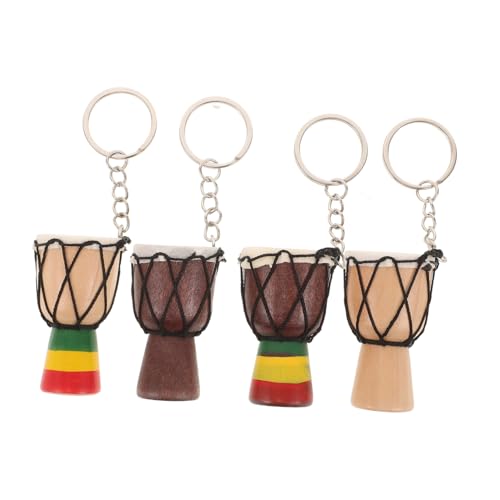 Cabilock 4er Set Djembe-schlüsselanhänger Trommel Schlüssel Schlüsselanhänger Geburtstags-schlüsselanhänger-dekoration Schlüsselanhänger Zum Aufhängen Instrumenten-schlüsselanhänger Hölzern von Cabilock