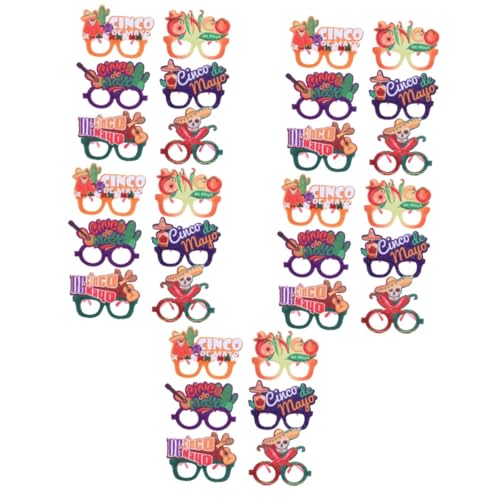 Cabilock 5 Sätze Mexikanische Partybrillen Papier Sonnenbrillen Für Fiesta Dekoration Cinco De Mayo Kostümpartys Und Foto Requisiten 6 Stück * 5 Cabilock 5 Sätze Mexikanische Partybrillen Papier Sonnenbrillen Für Fiesta Dekoration Cinco De Mayo Kostümpartys Und Foto Requisiten 6 Stück * 5 von Cabilock