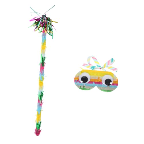 Cabilock 5 Sätze Piñata Mädchenspielzeug Kinderspielzeug mexikanisches Partyzubehör Augenklappen für Kinder Dekor Spielzeuge Partyzubehör für Kindergeburtstage Pinata-Stick für Mädchen von Cabilock