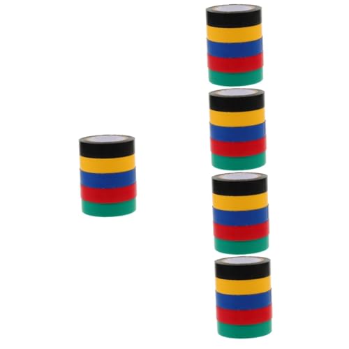 Cabilock 5 Sätze Wasserdichtes Isolierband Farbe Farbiges Klebeband Streifen Gaffers Tape Blau Weiß Aus -klebeband Zweck Schwarzes Band Ziehen Um Multi Farbiges Isolierband Pvc 5 Rollen * 5 von Cabilock