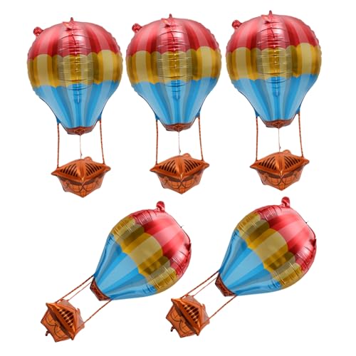 Cabilock 5 Stück Aluminium Folienballons Heißluftballon Form Deko für Geburtstagsfeiern Babypartys und Hochzeiten und Vielseitig Einsetzbar von Cabilock