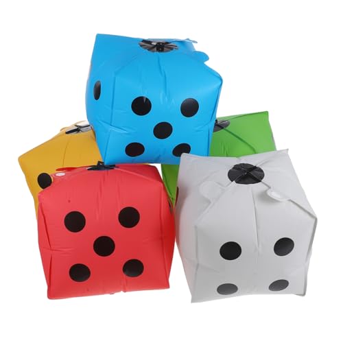 Cabilock 5 Stück Aluminiumfolie Würfel Luftballons Matte Rot Gelb Blau Grün Weiß Wiederverwendbar Leicht und Tragbar für Geburtstagsfeiern Partyspiele und Dekorativen Hintergrund von Cabilock