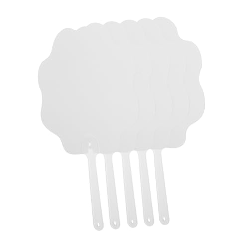 Cabilock 5 Stück Diy Blumenform Werbefächer für Hochzeit Abschlussfeier Geburtstag Leere Handventilatoren zum Gestalten mit Doppelseitigem Druck für Kreative Projekte von Cabilock