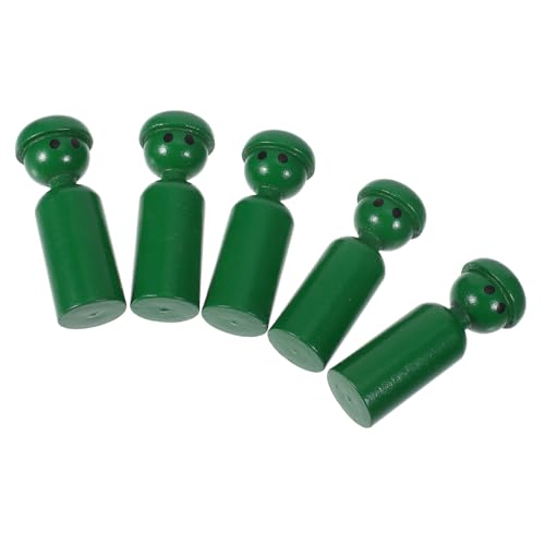 Cabilock 5 Stück Holzpuppenspielzeug Holzfiguren Steckpuppen für Kleinkinder farbenfrohe Bildungsspielzeug Lernspielzeug für Minifiguren für Mädchen Steckfiguren aus Holz Grün Cabilock 5 Stück Holzpuppenspielzeug Holzfiguren Steckpuppen für Kleinkinder farbenfrohe Bildungsspielzeug Lernspielzeug für Minifiguren für Mädchen Steckfiguren aus Holz Grün von Cabilock