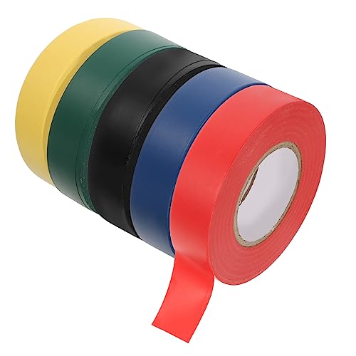 Cabilock 5 Stück Isolierband für Elektriker Hochtemperaturbeständig Farbige Elektrische Klebebänder zur Isolierung Schutz von Kabelverbindungen pro Rot Gelb Blau Grün Schwarz von Cabilock