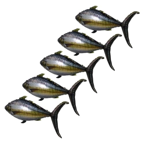 Cabilock 5 Stück Realistische Goldfisch Luftballons Aluminium Folienballons für Ocean Themenpartys Wiederverwendbar und Einfach Aufzublasen für Geburtstagsfeiern und Sommer Events von Cabilock