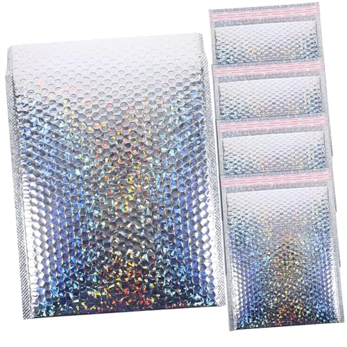 Cabilock 5 Stück Selbstklebende Luftpolster Versandtaschen Silberne Blasentaschen für Kleidung Hervorragende Stoßdämpfung Langlebig und Vielseitig Einsetzbar von Cabilock