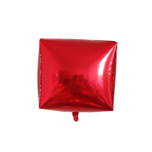 Cabilock 5 Stück Teiliges Aluminiumfolie Ballons Würfelform Rote Partydeko für Geburtstag Festival Hochzeit Kinderfeier von Cabilock