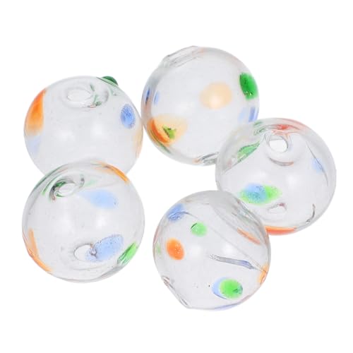 Cabilock 5 Stück Teiliges Glasperlen für Windspiele und Schmuckherstellung Runde Spacer Perlen mit DIY Armbandperlen Vielseitige Bastelzubehör für Kreative Handarbeiten von Cabilock