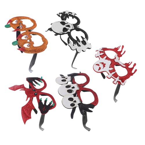 Cabilock 5 Stück Teiliges Halloween Party Brillen aus Leichtem Material mit Kürbis Geist Fledermaus Motiven Wiederverwendbar Bequem für Foto Booth und Kostüm Zubehör Passend für Erwachsene von Cabilock