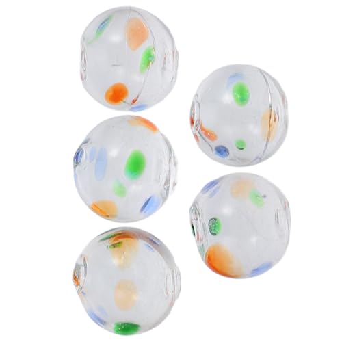 Cabilock 5 Stück Teiliges Kleine Glasperlen für DIY Windspiele Runde Hohle Perlen Langlebige und Glatte Schmuckteile für Armbänder und Bastelprojekte von Cabilock