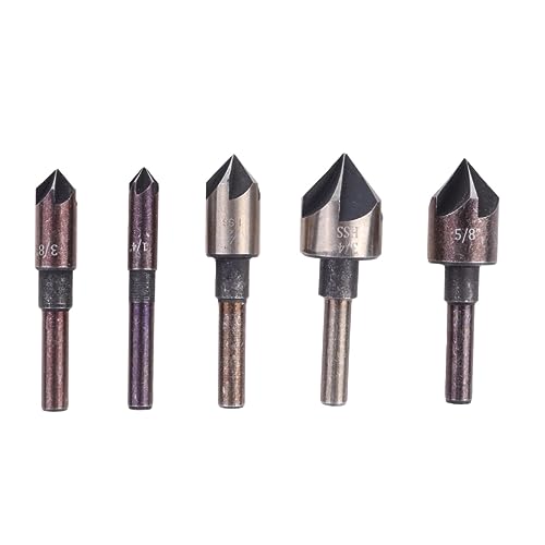 Cabilock 5 Stück Teiliges Senkbohrer aus Kohlenstoffstahl Runder Griff Präzises Entgraten und Anfasen Kunststoff Langlebig Rostfrei für Bohrlochverarbeitung Cabilock 5 Stück Teiliges Senkbohrer aus Kohlenstoffstahl Runder Griff Präzises Entgraten und Anfasen Kunststoff Langlebig Rostfrei für Bohrlochverarbeitung von Cabilock