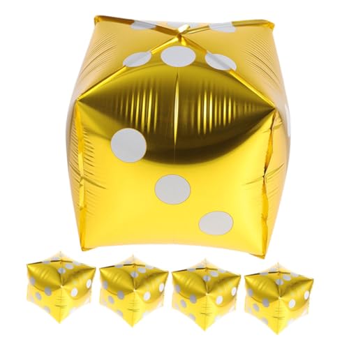 Cabilock 5 Stück Teiliges Würfel Luftballon aus Aluminiumfolie Thema Party Dekoration Würfelförmige Ballons für Spielaktivitäten Goldfarben Cabilock 5 Stück Teiliges Würfel Luftballon aus Aluminiumfolie Thema Party Dekoration Würfelförmige Ballons für Spielaktivitäten Goldfarben von Cabilock