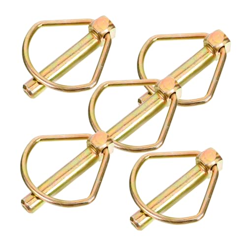 Cabilock 5 Stück Traktor-Klappstecker Verriegelung Wellensicherungsverschluss LKW-Pin-Ring Klappstecker mit Ringverschluss Bimini-Top-Stift Q235 Kohlenstoffstahl von Cabilock