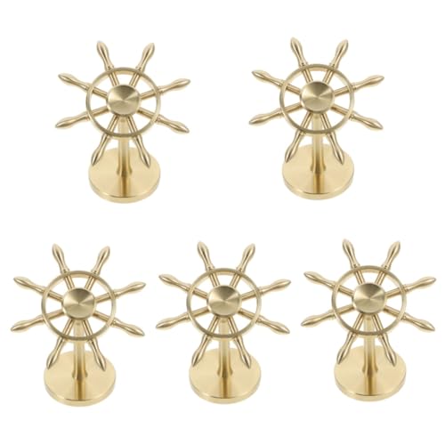 Cabilock 5 Stück Vintage Stil Messing Schiffsruder Dekoration Rotierendes Desktop Marin Ornament für Mediterrane Einrichtung für Büro Schlafzimmer und Küsten Themen Cabilock 5 Stück Vintage Stil Messing Schiffsruder Dekoration Rotierendes Desktop Marin Ornament für Mediterrane Einrichtung für Büro Schlafzimmer und Küsten Themen von Cabilock