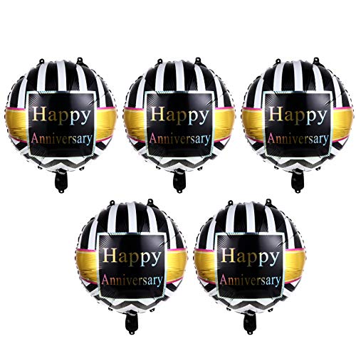 Cabilock 50 Stück Jubiläumskugel aus Aluminiumfolie Partydekorationen Ballon-Jubiläum Golddekor Helium Film rahmen hochzeitsdeko hochzeitsdeco Partydekorationsballon Jubiläumsballons Black von Cabilock
