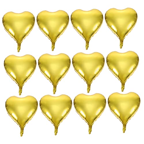 Cabilock 50 Stück Liebes Aluminiumfolienballons Brautballons Liebesballon Valentinstagsballons Aufblasbare Ballons Geburtstag Valentinstag Herzballons Layout Ballons Golden von Cabilock