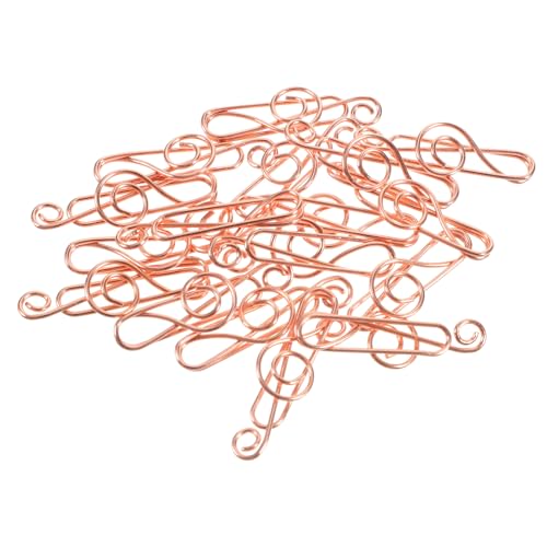 Cabilock 50 Stück Musiknoten Büroklammern Roségold Dekorative Papierclips für Dokumente Notizen und Scrapbooking Kreative und Vielseitige Metallmarkierungsklammern von Cabilock