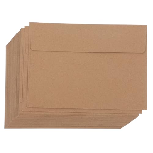 Cabilock 50 Stück Selbstklebende Umschläge Kraftpapier Hochzeitseinladungen Briefumschläge mit Sicherer Versiegelung für Einladungskarten Dankeskarten und Grußkarten von Cabilock