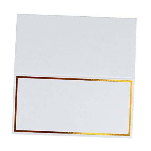 Cabilock 50 Stück Tischkarten mit Goldrand Weiße Blanko Namenskarten aus Hochwertigem Papier Faltbare Platzkarten für Hochzeit Party Bankett DIY Dekoration Cabilock 50 Stück Tischkarten mit Goldrand Weiße Blanko Namenskarten aus Hochwertigem Papier Faltbare Platzkarten für Hochzeit Party Bankett DIY Dekoration von Cabilock