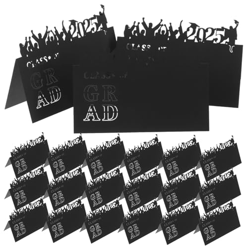 Cabilock 50 Stück Tischkarten zur Graduierung Hohle Platzkarten mit Design für Abschlussfeiern Robustes Material Vielseitige Verwendung Namensschilder und Tischdekoration Graduation Party von Cabilock