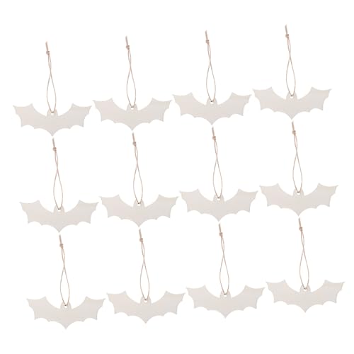 Cabilock 50 Stück Ungefertigte Holz Fledermaus Ornamente zum Bemalen Leichte Halloween Holzausschnitte mit Vorgebohrten Löchern DIY für Herbstpartys Hängende Deko für Zuhause von Cabilock