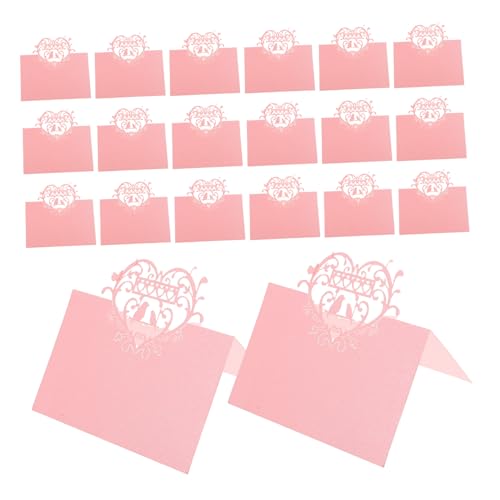 Cabilock 50 Stück Vogelhöhle Tischkarte Namenskarten für Tischdekoration Platzkarten Tabellennamenkarten Tischkarten für die Tischdekoration Hochzeitskarte Karten platzieren Papier Rosa von Cabilock