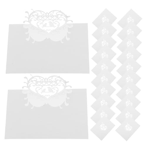 Cabilock 50 Stück Vogelhöhle Tischkarte Sitzplatzkarten aus Papier Hochzeitstischkarten Tischkarten Kalligraphie-Tischkarten Romantische Tischdekoration Hochzeitskarte Weiß von Cabilock