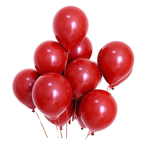 Cabilock 50 Stück zarte matte Ballons luftballons balloons Dekorative Ballons Dekorationsballons bar dekoration Pastell Party Rosa Requisiten für das Szenenlayout Latexballons Emulsion rot von Cabilock