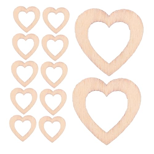 Cabilock 500 Stück Hohlherz Holzscheiben für Diy Projekte Basteln und Partydekorationen Natürliche Holzverzierungen für Boxen und von Cabilock