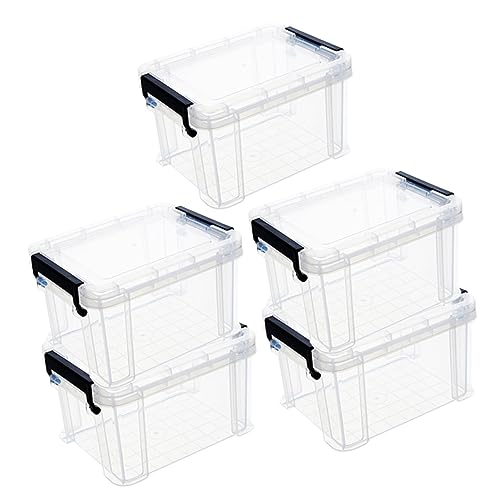 Cabilock 5er Boxen Transparente Mini-aufbewahrungsbox Kunststoffbox Mit Riegel Mini-kunststoffbox Kleine Vorratsbehälter Schmuck-organizer Aus Näh-bastelbox Wagen Pp von Cabilock