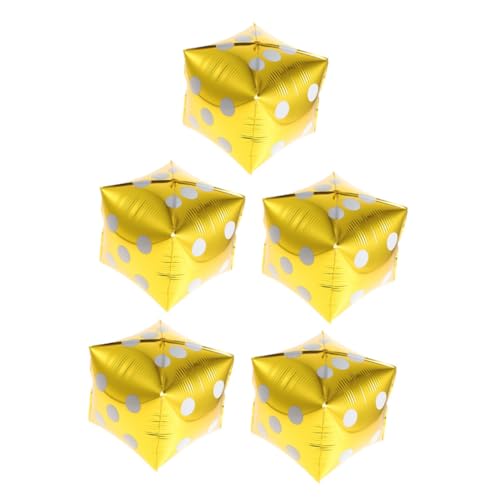 Cabilock 5st Ballon Pokerparty-dekorationen Aufblasbare Würfel Blase Würfeldekorationen Partygeschenke Partydekorationen Golden Aluminiumfolie Cabilock 5st Ballon Pokerparty-dekorationen Aufblasbare Würfel Blase Würfeldekorationen Partygeschenke Partydekorationen Golden Aluminiumfolie von Cabilock