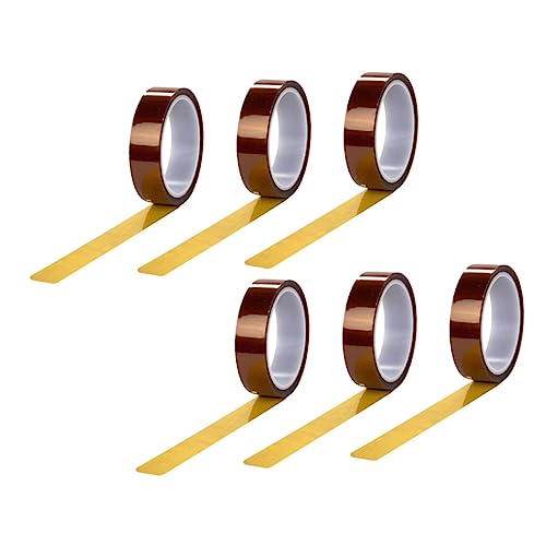 Cabilock 6 Rollen hitzebeständiges Klebeband Band mit hoher Hitze Sublimationsband Elektroband mit hohem Temperatur Wärmeübertragungsband für Sublimation Wärmeübertragungsbänder Polyimid von Cabilock