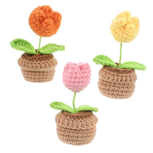 Cabilock 6 Stck Häkelblumen im Topf Handgefertigte Mini Häkel Pflanzen Realistische Deko Kunstblumen für Büro Auto Wohnzimmer Stabile Tischdekoration Farbenfrohe Tulpen Ornamente Cabilock 6 Stck Häkelblumen im Topf Handgefertigte Mini Häkel Pflanzen Realistische Deko Kunstblumen für Büro Auto Wohnzimmer Stabile Tischdekoration Farbenfrohe Tulpen Ornamente von Cabilock