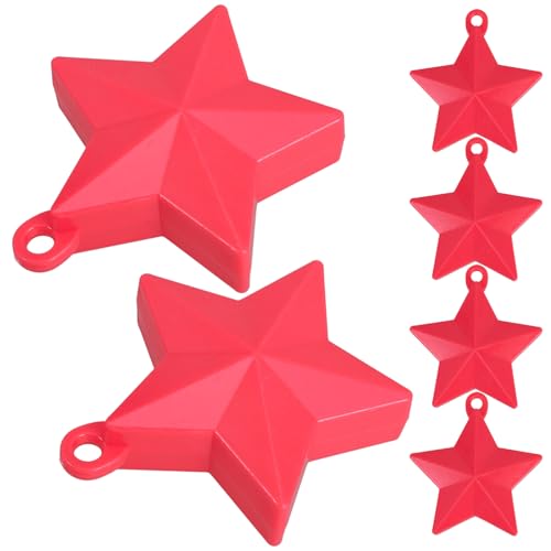Cabilock 6 Stück Ballonanhänger Stern Metallisch Ballongewicht Binden Spitz Gewichte Geformt Dekorationen Luftballons Zementblock Rosy von Cabilock