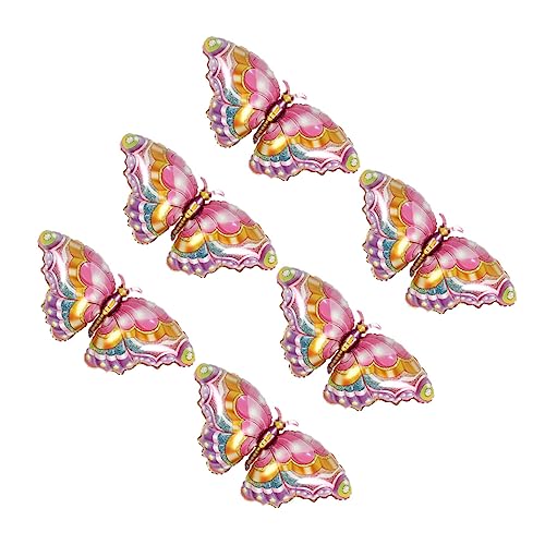 Cabilock 6 Stück Bunte Schmetterlings Aluminiumfolie Ballons Teiliges für Kindergeburtstage und Feste für Party Dekorationen und Fröhliche Anlässe von Cabilock